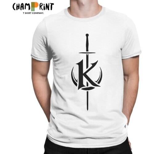 Mens Kaamelott King Arthur Logo T Shirts Pure Cotton Tops Funny Short Sleeve Crewneck Tee Shirt Party T-Shirt