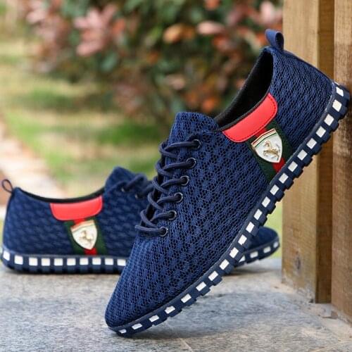 Brand Sports Shoes Mens New Fashion Mesh Breathable Casual Shoes High Quality Non-Slip Loafers Lightweight Driving Shoes Men