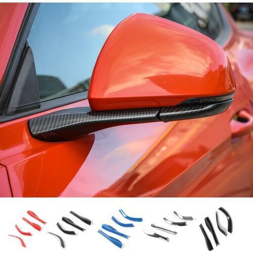 MOPAI ABS Car Exterior Decoration Rearview Mirror Pedestal Trim Cover Stickers Fit For Ford Mustang 2015 Up Car Styling