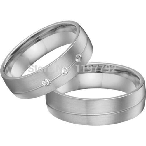 2014 new silver color titanium jewelry wedding bands ring sets for him and her