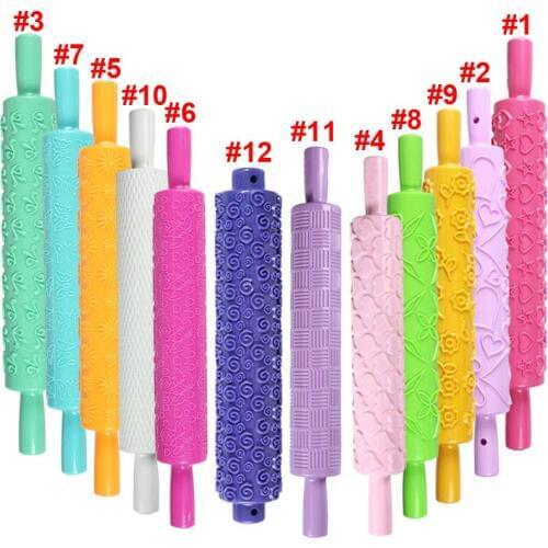 New Fancy 1 Pcs Rolling Pin Different Patterns Baking Tools Fondant Embossed Mold Cake Decorating Hot Sale