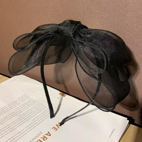 New Elegant Hairbands for Women Large Yarn Bow Headband Headpiece Head Band Wedding Party Hair Accessories for Women Girls Gifts