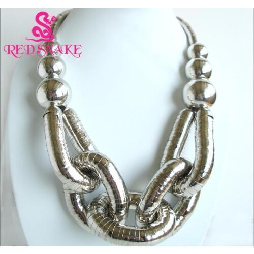 RED SNAKE High Quality Stainless Steel Bendable Titanium Silver-plated Combination design " Snake " Necklaces