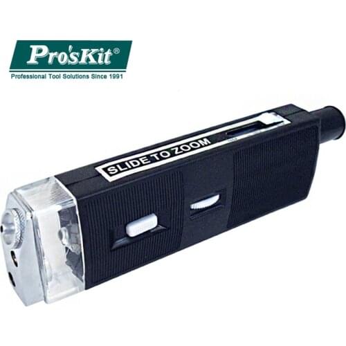 ProsKit 8PK-MA009 Portable Optical Fiber Magnifying Glass 200X Adjustable Fiber Optic Check Kit Handheld Microscope Tools