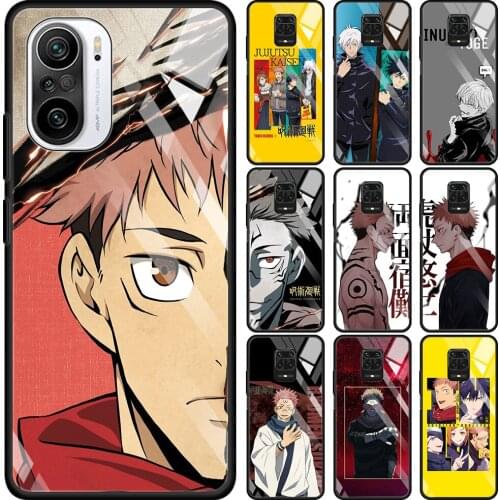 Jujutsu Kaisen Satoru Gojo anime Transparent Glass Case For Redmi Note 9S 9 8 Pro 8T 7 9C 9S 6A 10 K40 K30 9T 8A Bumper