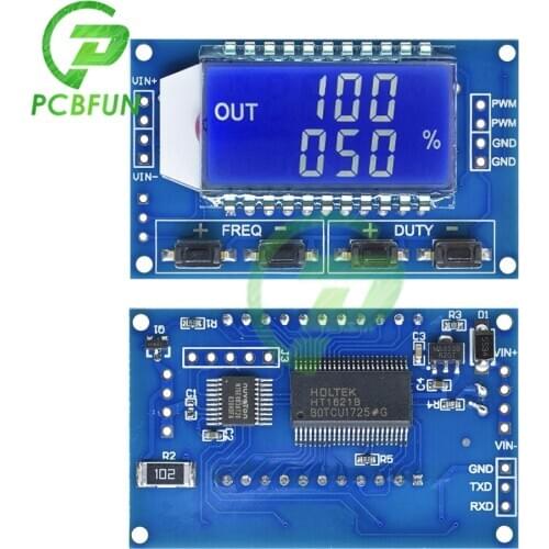 Adjustable PWM Pulse Signal Generator 1CH 1-150KHz 8A Driver Module LCD Frequency Duty Cycle for LED Light Motor Solenoid Valve