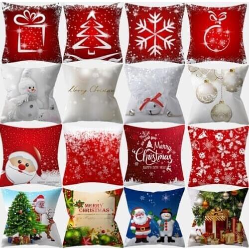 Christmas Cushion Cover 45*45 Letter Tree Pillow Covers Polyester Sofa Cushions Decorative Throw Pillows Hhome Decor Pillowcase
