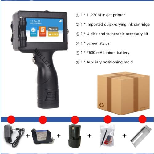 18 Languages Handheld Inkjet Printer 12.7mm QR Bar Batch Code Date Number Logo Expiry Date Label Portable Jet Inkjet Printer