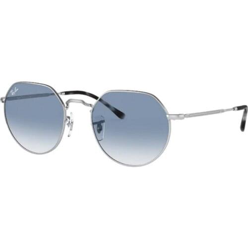 Rayban JACK 3565 003/3F 53 Sunglasses Vintage Silver Frame Clear Gradient Blue Lenses High Quality Vision Unisex Sunglasses 2021