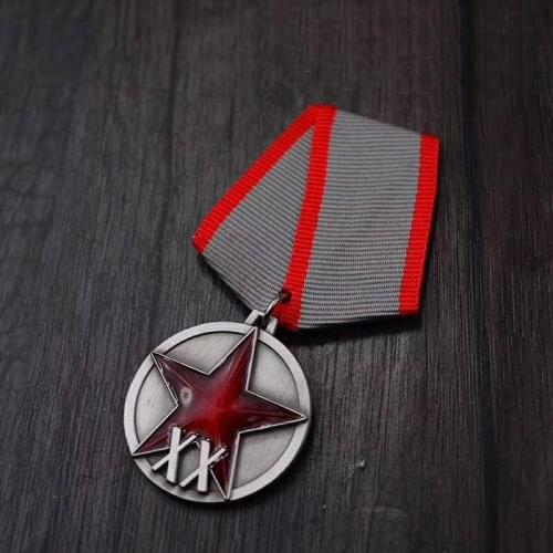 Soviet CCCP Workers Peasants Red Army 20 Year Medal Red Five Stars USSR Venus Hero Honor Red Flag Lenin Collection Wear Badge