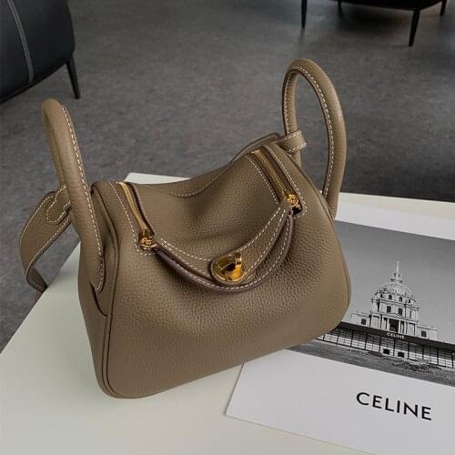 Genuine leather shoulder bag 2021 new Lindy bag cowhide shoulder handbag fashion simple lady bag