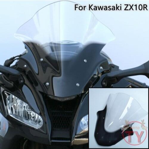 For Kawasaki ZX10R ZX-10R 2011 2012 2013 2014 2015 Motorcycle windshield windscreen Wind Screen Black and transparent color