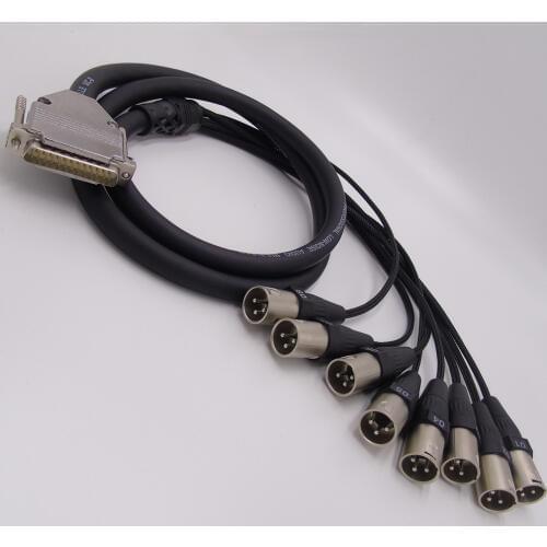 High quality 8 Channel DB25-XLR Male Snake Cable with Gold connectors 5ft