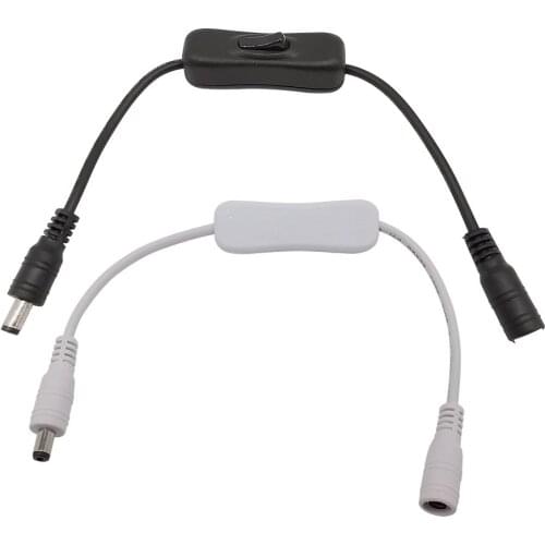 1Pcs Inline 304 Switch DC 12V Male to Female Power Cable 5.5x2.1mm DC Connector ON OFF Light Switch for LED Strip Light Lamp