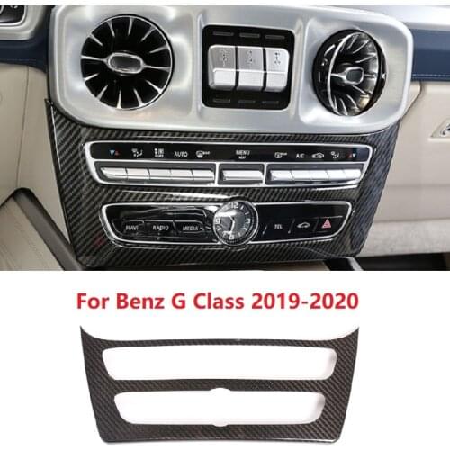 3D Dry Carbon Fiber Car Accessories Fit For Mercedes Benz 2019-2020 G Class Center Console Mode Button Frame Trim
