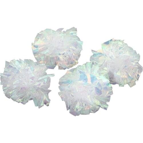4pcs Holographic Crinkle ball cat toy Candy Color Paper Ball Pets Cat Toys Pet Products Simulation Crystal Ball