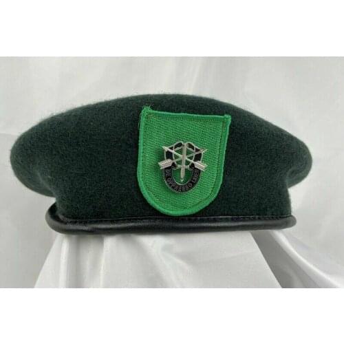 US Army 9th Special Forces Group Blackish Green Beret Special Forces Motto Military Hat