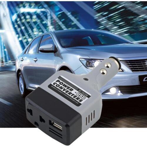 Kebidumei Car Mobile Converter Inverter Adapter DC 12V/24V to AC 480V Charger Power + USB Vehicle Converters