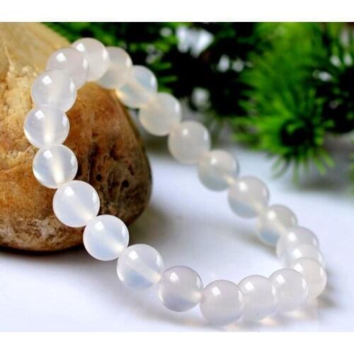 Natural Pure Ice Kinds White Semi-precious Stone Bracelet Men 6-12mm Round Beads DIY Jewelry Bracelets For Women LB030500