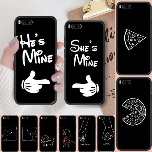 Love Best Friends Simplicity Couple Phone case For Xiaomi Mi Max Note 3 A2 A3 8 9 9T 10 Lite Pro Ultra black soft cell cover