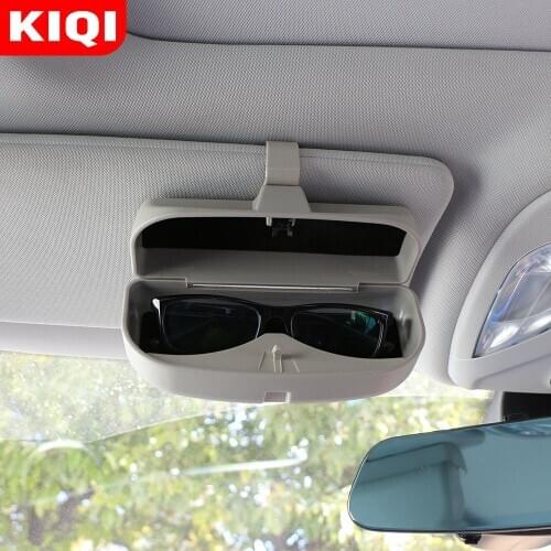 KIQI Car Glasses Case Holder Box for Audi Q2 Q3 Q5 Q5L Q7 Q8 A1 A3 S3 A4 A4L A6 A7 S6 S7 A8 S4 RS4 A5 S5 Allroad Prologue