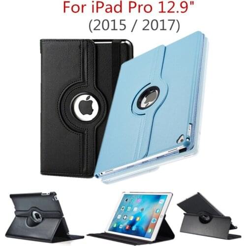 HSTNBVEO 360 Degrees Rotating PU Leather Flip Case For iPad Pro 12.9 inch 2015 2017 A1584 Smart Auto Sleep Wake Stand Holder