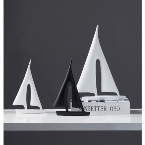 Black White Modern Minimalist Creativity Smooth Sailing Decoration Office Living Room TV Cabinet Entrance Decoration Opening