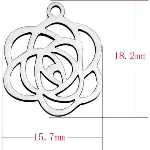 Stainless Steel Flower Little Charms Beads Connectors Jewelry Findings For Bracelet Necklace Jewelry Making 50pcs/lot T180