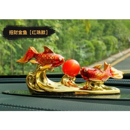 HOME OFFICE company SHOP CAR TOP Good Efficacious Talisman Money Drawing GOOD LUCK Golden Fish FENG SHUI brass ART statue