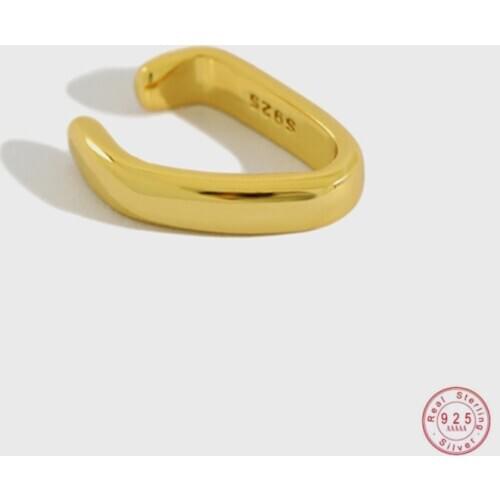 925 Sterling Silver European Simple Geometric Square Ear Bone Clip Women No Pierced Punk Hip Hop Street Art Party Jewelry