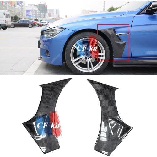 CF Kit Front Side Fender Real Carbon Fiber Vent For BMW 3 Series F30 2012-2015 Spiltter For AN or Good Go Bumper