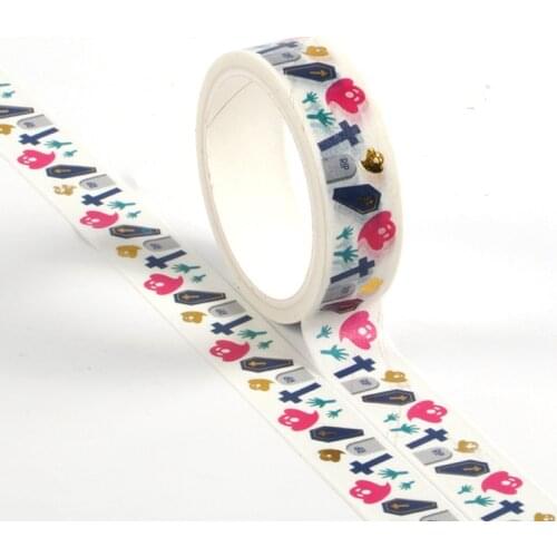10pcs NEW Decorative Vampire Grave Foil Washi Tapes Paper Kawaii Scrapbooking Tools Masking Tapes Photo Album Diy Stationery