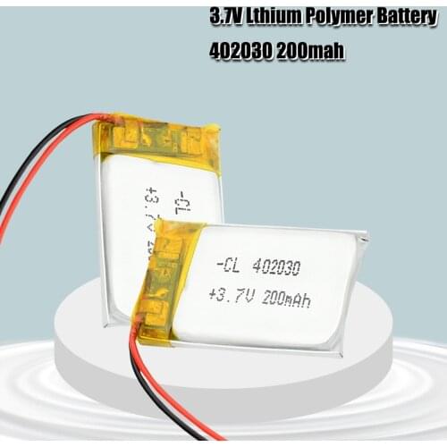 402030 3.7v 200mAh li-ion Lipo cells Lithium Li-Po Polymer Rechargeable Battery For Bluetooth GPS MP3 MP4 Recorder