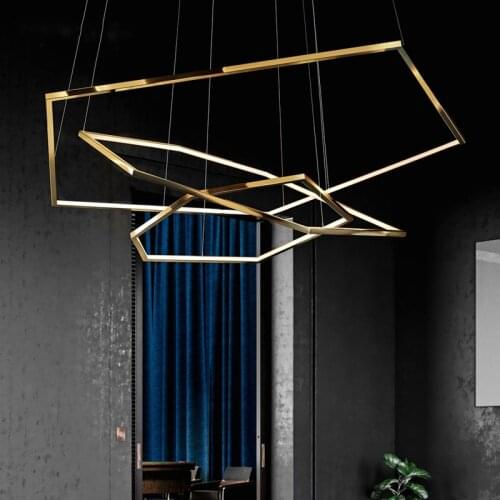 Vesanto Chandelier Modern geometric chandelier duplex floor room villa luxury lamp minimalist multilevel hexagonal art lamp