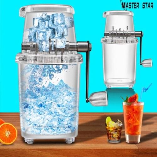 Master Star DIY Smoothie Small Household Manual Ice Crusher Transparent Multifunctional Hand-Cranked Ice Machine