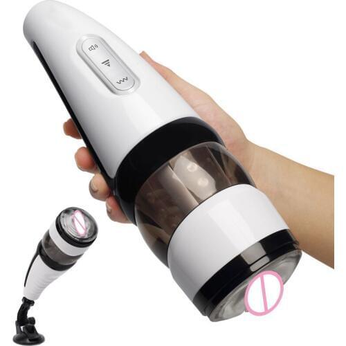 Man Hands-free Auto Sucking Vibrating Aircraft Cup Passion Cup Male Orgasm Masturbator Charging Masturbation Cup Gay Sex Toys A3