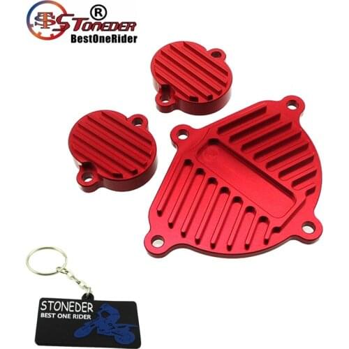 STONEDER Red Alloy Cam Cover Valve Cap Dress Up Kit For YX 160cc 1P60FMK 150cc 1P60FMJ Engine Pit Dirt Bike Motorcycle Motocross