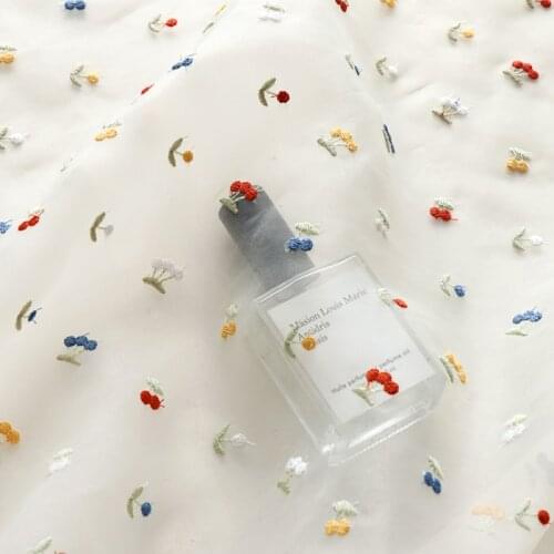 New Organza Embroidery Cherry Lace Fabric Tulle Fabric For Dress Girls Clothing Fabric Handmade Diy Cloth