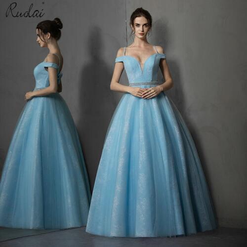 New Arrival Off-Shoulder Evening Dress A-Line Long Party Dresses Elegant V-Neck Evening Gowns vestidos de fiesta de noche