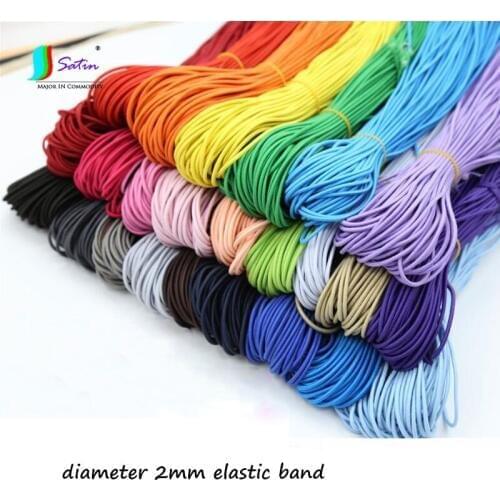 Wholesale Length 40 Meters Colorful 2MM Round Elastic Band,Garment Edge Pants Skirt Sew Handmade Diy 0.2CM Elastic Band A0009L
