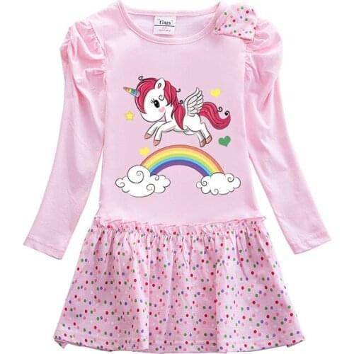 Disney Frozen Princess Dress Toddler Girl Fashion Clothes Child Pink Dress Baby Cotton Outfit Cute Minnie Mouse Polka dot Skirt