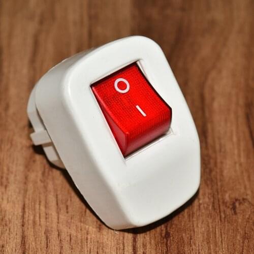 PnpnElectric Ayka White Grounded Male To Male Plug Wıth Switch EU 1P + N + GND 16A IP44 Plastic Portable Usage 220 VAC