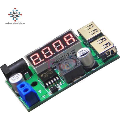 Dual USB DC-DC 12V/24V/36V to 5V 3A Step Down Buck Converter Voltmeter Module MAX For Car Phone Power Supply Equipment