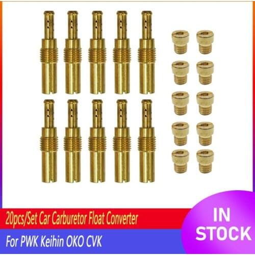 Durable Slow Pilot Jet Main Jet For PWK Keihin OKO CVK Carburetor Float Converter Nozzle Vice injector Motorcycle Part 20pcs/Set