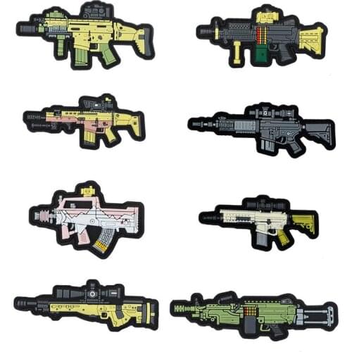 Q Version Weapon Velcro PVC Badge Patch Armband 81 Type Plastic Rubber Cap Camouflage 95B Stickers Skill Chapter