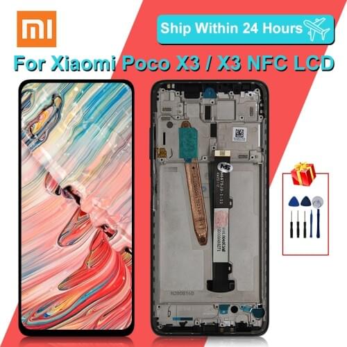 6.67'' Original For Xiaomi Poco X3 LCD Touch Screen Digitizer Assembly for Xiaomi Poco X3 NFC Display M2007J20CG Replace Parts