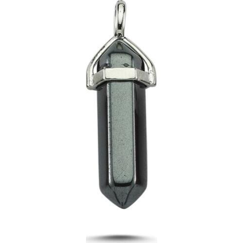 Silver 925 Sterling Hematite Stone Pendant