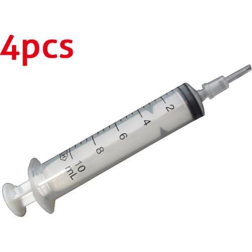 4 pcs 10ML Refilling Syringe and Adapters for HP 970 950 951 Refillable Cartridges and Continuous Ink Supply System CISS