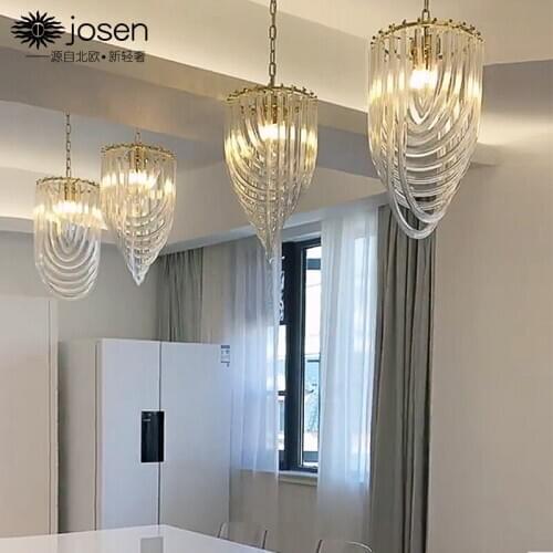 Nordic crystal country lamp shades modern led chandelier nordic decoration home ventilador de techo living room decoration