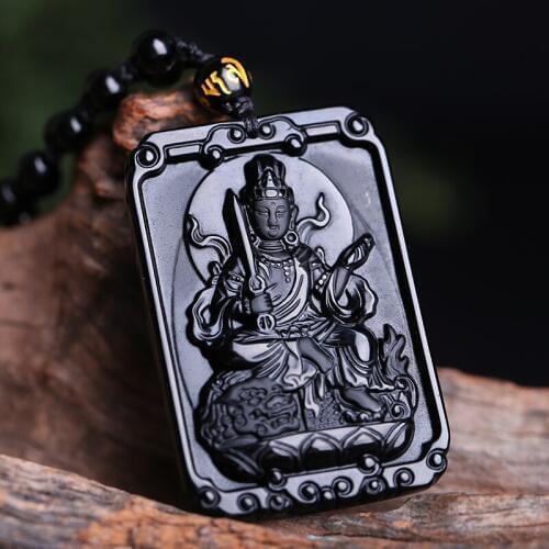 Sculpture cuiyu Ink Cui Guardian Pendant Manjusri Bodhisattva Mentual Buddha Man and Friends Guardian Muyu Pendant